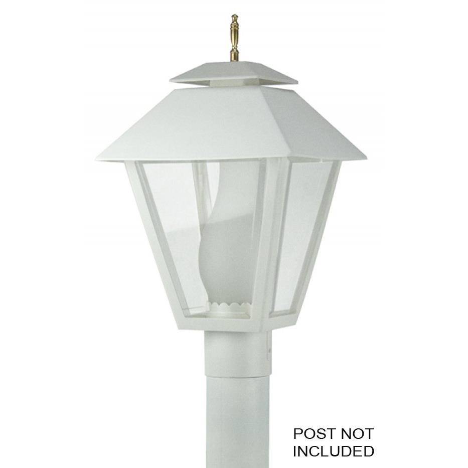 Wave Lighting 111-LR12W LED Marlex Colonial Post Light in White